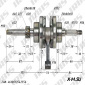 Вал коленчатый в сборе 4Т 163FML,167FMM (CGB200-250) р16mm