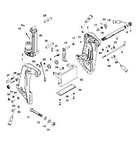 Кронштейн транца(SN- USA 0T800999/ BEL 0P267999 и ниже) 2-Х ТАКТНОГО ПЛМ MERCURY 90 Серийный номер от 0G760300 до 0T979999